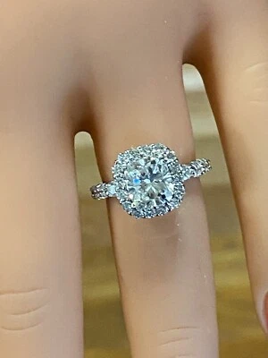 70%off Gia Certified Natural 3.60 Carat Cushion VS Diamond halo Engagement Ring - Image 1 of 4