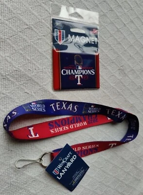 Texas Rangers 2023 MLB World Series Championship Lanyard and Magnet Collector - Image 1 of 4