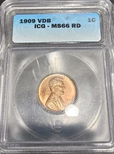 1909 VDB Lincoln Wheat Cent ICG Graded MS66RD - Picture 1 of 2