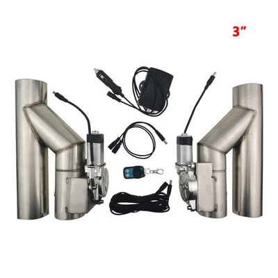 76mm Elektrisch Doppel Auspuff klappen Einfach-Klappensteuerventil Fernsteuerung - Image 1 of 4