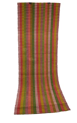 Woven Guatemalan Panalito Loomed Textured Multi Color Geometric Table Runner - Image 1 of 4