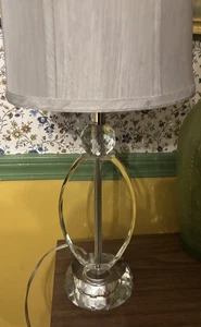 Vintage Tahari Home Faceted Cut Crystal Lamp with Shade 22.5 in. - Picture 1 of 3
