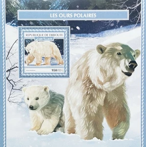 DJIBOUTI POLAR BEAR STAMPS SS MNH 2017 WILD ANIMALS BEARS ARCTIC WILDLIFE FAUNA - Picture 1 of 1