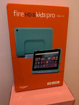 Amazon Fire HD 8 Kids Pro Tablet | 32GB 12 Gen. 2024 Blaugrün Design | NEU & OVP - Bild 1 von 4