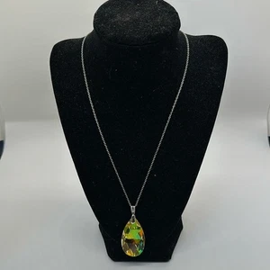 Neu mit Etikett große gelbe Kristall Träne Halskette Vintage Stil Statement Schmuck - Bild 1 von 2