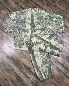 Jerzees Camuflaje Realtree Woodland Años 90 Cuello Redondo Sudadera Traje para Correr Talla XL De Colección - Imagen 1 de 21