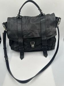 Proenza Schouler Medium PS1 Black Leather Satchel Handbag. READ - Picture 1 of 17