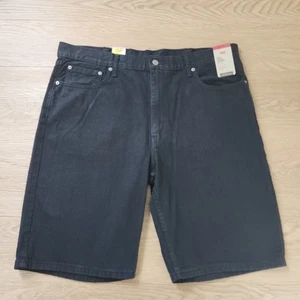Levis 469 Loose Shorts Mens 40 Black Denim Utility Jorts 12" Inseam NEW - Picture 1 of 11