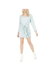 LEYDEN Womens Light Blue Long Sleeve Short Shift Party Dress Size: L - Picture 1 of 3