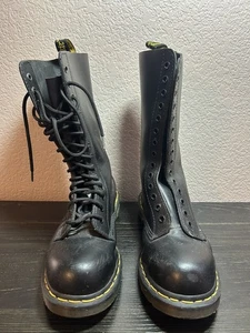 Dr. Doc Martens halbhohe schwarze Stiefel Damengröße 7 Herren 6 10113 - Bild 1 von 10