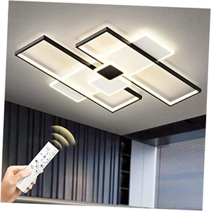 32.3in Dimmable Modern LED Flush Mount Ceiling Light, 32.3IN- Black & White - Picture 1 of 7