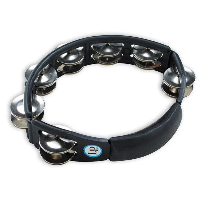 Latin Percussion LP150 Cyclops, Steel Jingles, Black, Hand Held Tambourine