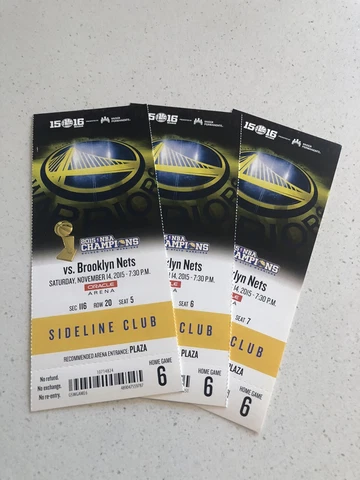 2015-16 Golden State Warriors v Nets SEASON TICKET Win #11 73 Win Season RARE Cover