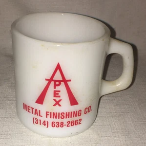 Vintage Galaxy Milk Glass Apex Metal Finishing Company St Louis Coffee Cup Mug - Picture 1 of 2