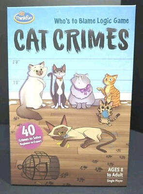 "CAT CRIMES" FAMILY GAME by ThinkFun-Who's to Blame Logic - Image 1 of 2