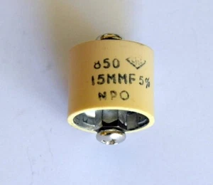 Erie 15 pF @ 5 KV Ceramic High-Voltage, Transmitting, Doorknob, RF, Capacitor - Picture 1 of 4