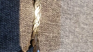 925 Sterling Silver - Vintage Shiny Round Braided Bangle Bracelet  - Picture 1 of 3