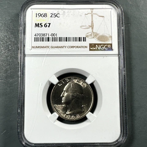 1968 25C Washington Quarter, NGC MS67 (74734) Cover