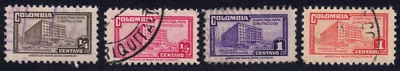 Colombia SC# RA20-RA23A 1945-48 - Edificio de Correos y Telégrafos - 4 Diferentes - Usado Foto 1 de 2