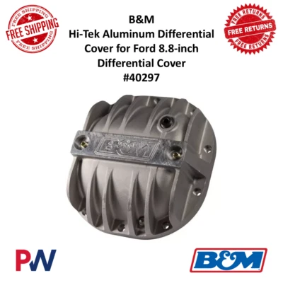 Cubierta diferencial natural de aluminio B&M Hi-Tek para Ford 8,8 pulgadas #40297 Foto 1 de 4