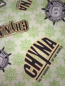 lucha libre chyna wow divertido tela longitud pieza 22 por 19 pulgadas verde - Imagen 1 de 2