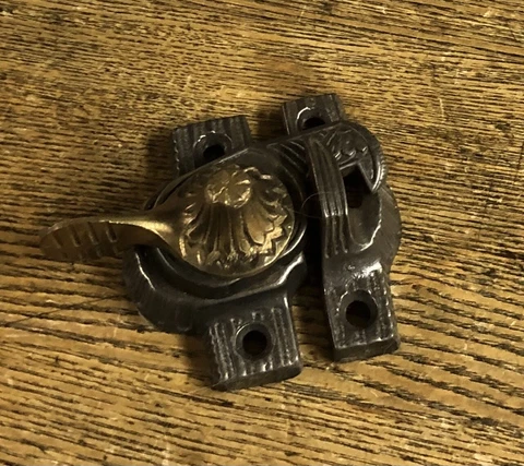 Antique Fancy Bronze Top “Eagle Claw” Window Sash Lock By Ives, c1885 Cover