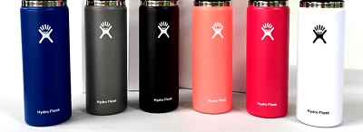 HYDRO FLASK Vacuum Insulated Wide Mouth Stainless Steel Water Bottle with Flex Cap, 20 oz