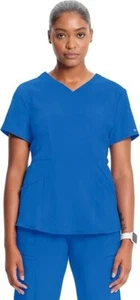 Royal Blue Cherokee Scrubs Infinity V Neck Top CK623A RYPS Antimicrobial (SMALL) - Picture 1 of 5