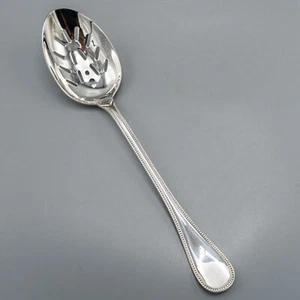 Christofle Perles Silverplate Pierced Serving Spoon Slotted - 10" - France - Picture 1 of 12