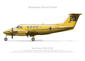 Beech B200 VH-NSF NSCA- A3+ Profile Print - Bild 1 von 4