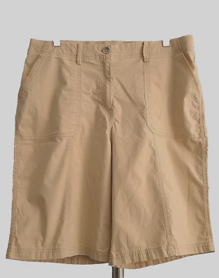 CHICO'S Size 2.5 ( US 14 ) BEIGE WOMEN'S SHORTS Tan Pants Cotton Stretch - Image 1 of 4