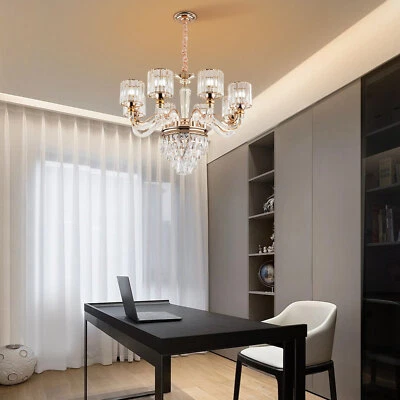 Modern Luxury LED Crystal Chandelier Candle Ceiling Hanging Lights Pendant Lamp - Image 1 of 4