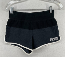 VICTORIAS SECRET PINK Shorts XS Colorblock Elastic Waist Athletic Black Gray