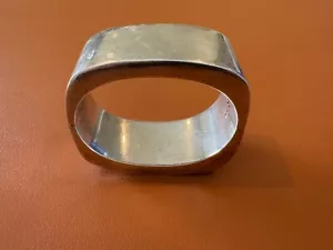 Brazalete Modernista Grueso Pesado Brazalete Bisagras Plata Esterlina Zina De Colección - Imagen 1 de 16