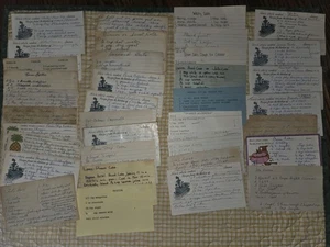 Vintage 50er-90er Jahre 100 Nachlass Fund handgeschriebene & getippte Rezepte Lot Karteikarten  - Bild 1 von 22