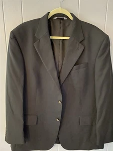 Versini Blazer Men's 46L Suit Jacket Sport Coat 100% Wool Black - Picture 1 of 5
