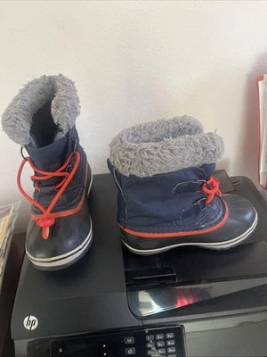 Sorel Bota Infantil Azul/Rojo Unisex Talla 13 Botas de Nieve Impermeables Foto 1 de 4