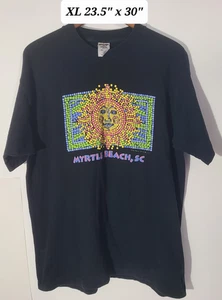 Vintage 90s Myrtle Beach SC Puff Print Sun Men's XL T-Shirt Single Stitch - Picture 1 of 6