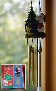 NIB Vtg Snoopy Christmas Ornament Mini Wind Chime Woodstock 1996 Creative NCE - Picture 1 of 6