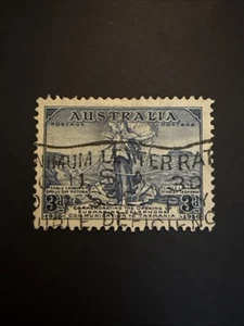 1936 Australian Opening of Submarine Cable to Tasmania 3d Blue Stamp Fine Used - Picture 1 of 2