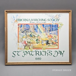 Vintage 1989 Hibernia Marching Society St. Patrick's Day gerahmtes Poster, hängend - Bild 1 von 9