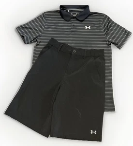 Boys Under Armour Polo Shirt & Golf Chino Shorts Sz YLG 14 Casual Outfit - Picture 1 of 10