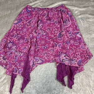 Girls Boho-Style Skirt Butterfly And Floral All Over Print Size XL (14) - Picture 1 of 7