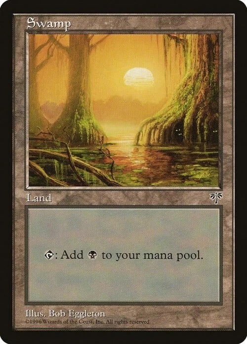 Magic The Gathering MTG SWAMP (MOSSY ROOTS) Mirage NM Near Mint - Image 1 of 1