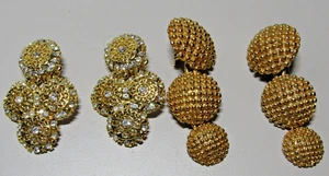 2 Paar Vintage goldfarbene Ohrclips Ohrhänger Stil mutiger Look! - Bild 1 von 4