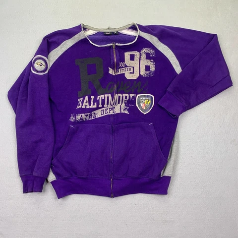 Baltimore Ravens Sweatshirt Adult Medium Full Zip Jacket NFL Football Sweater Cover