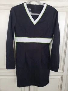 Vtg My Michelle Juniors Dress 90s Y2k Long Sleeve V Neck Sporty Tennis Vibe - Picture 1 of 15