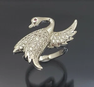 18K White Gold Filled Stunning Italian Simulated Diamond 18ct GF Ring SZ9 - Picture 1 of 12