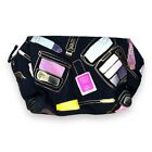 Avon Makeup Bag Black Colorful Lipstick Print Travel Pink Retro