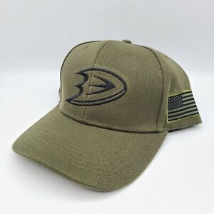 Anaheim Ducks Military Night Cap Hat Army Green NHL Hockey Sixth Man BRAND NEW